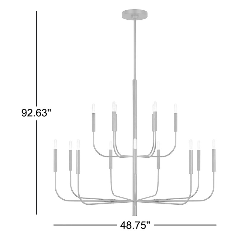 Brianna 15 - Light Chandelier, Aged Iron