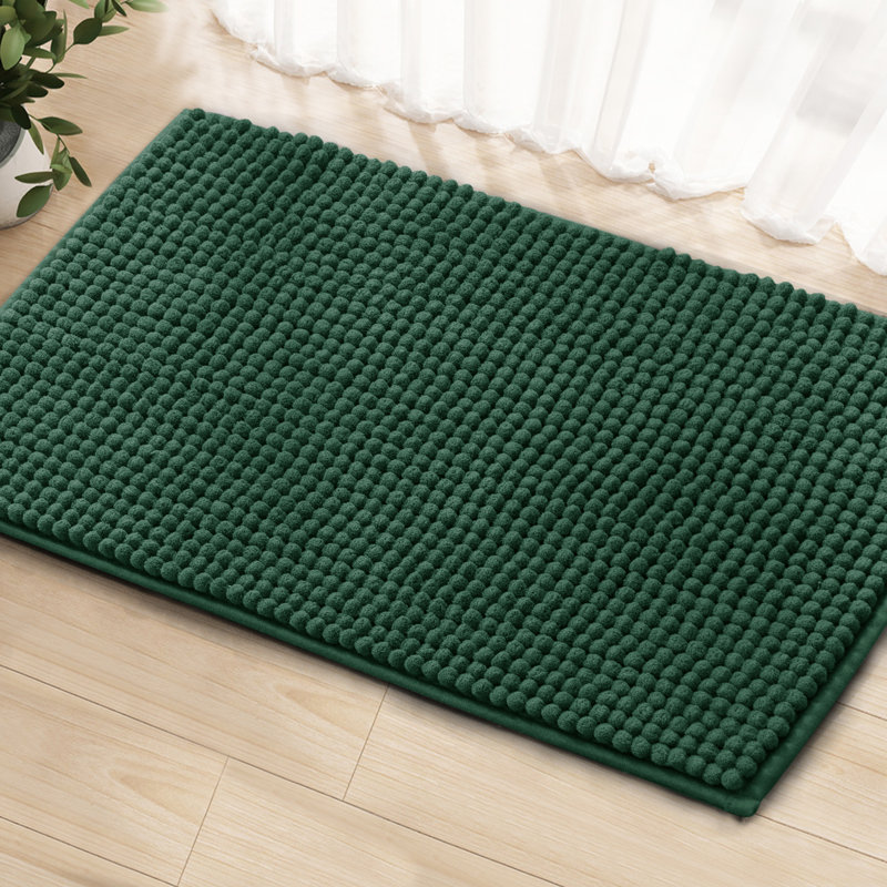 Croley Luxury Chenille Super Soft Absorbent Polyester Rectangle Non-Slip Bath Rug, Celadon, 20" W x 32" L