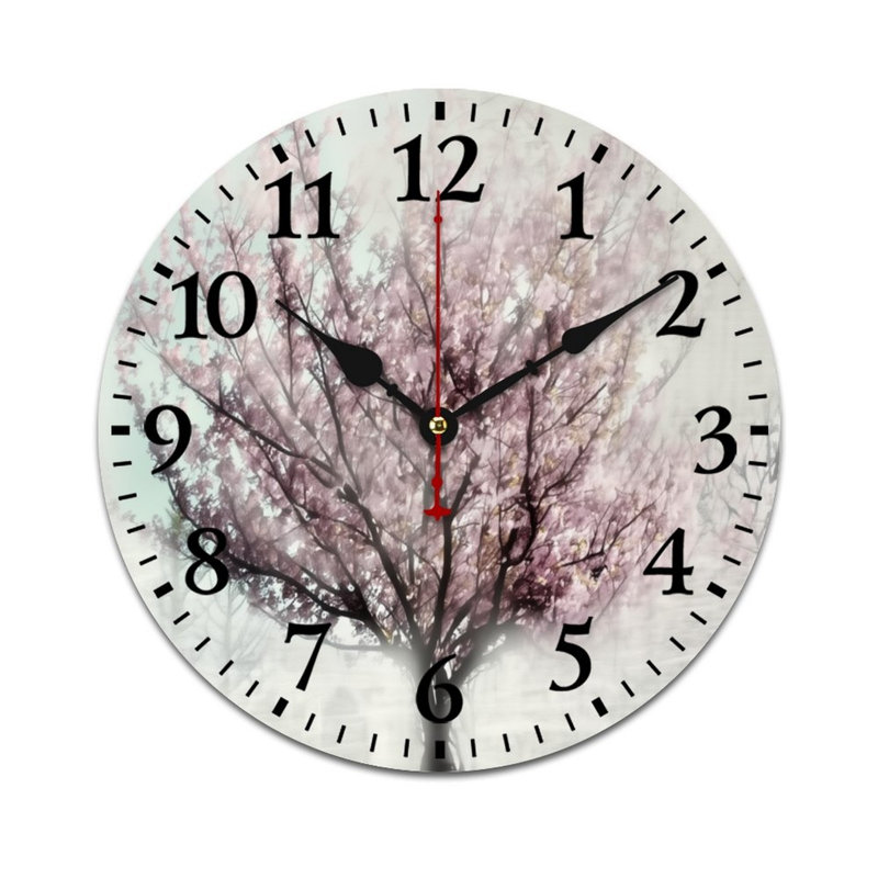 Horloge murale Cherry Blossom Tree, 12 po x 12 po