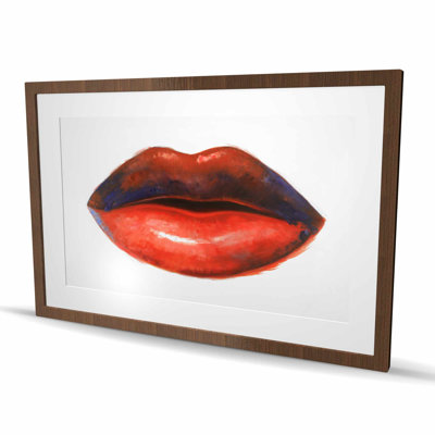 Red Lipstick - Romantic Framed Matted Print for Home Decor