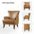 Awad Vegan Leather Wingback Armchair-440105573