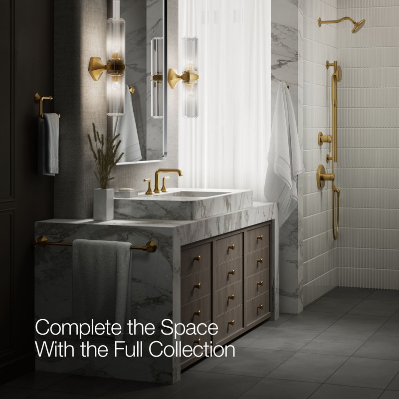 Occasion Sink with Straight Design Single Hole Bathroom Faucet with Drain Assembly, Vibrant Brushed Moderne Brass