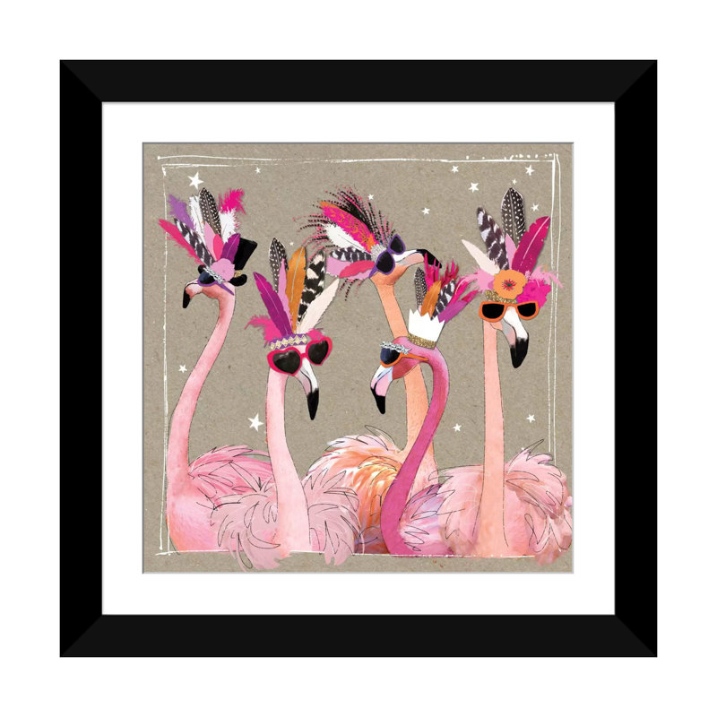 «Fancy Pants Bird IV» par Hammond Gomer, impression sur toile tendue, H 18 po x l 18 po x P 1,5 po, Papier d'art encadré noir