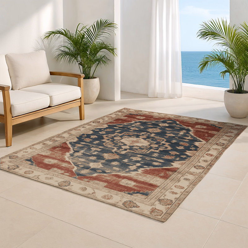Tapis intérieur et extérieur brun Overdyed, Rectangulaire 2 pi x 3 pi