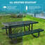 6 Ft. Rectangular Outdoor Steel Picnic Table With Umbrella Pole-114283515