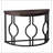 Half Moon Console Table for Entryway, 43 Inch Industrial Semi Circle Sofa Table with Geometric Base, Wood Accent Table for Living Room, Hallway, Foyer, Entrance