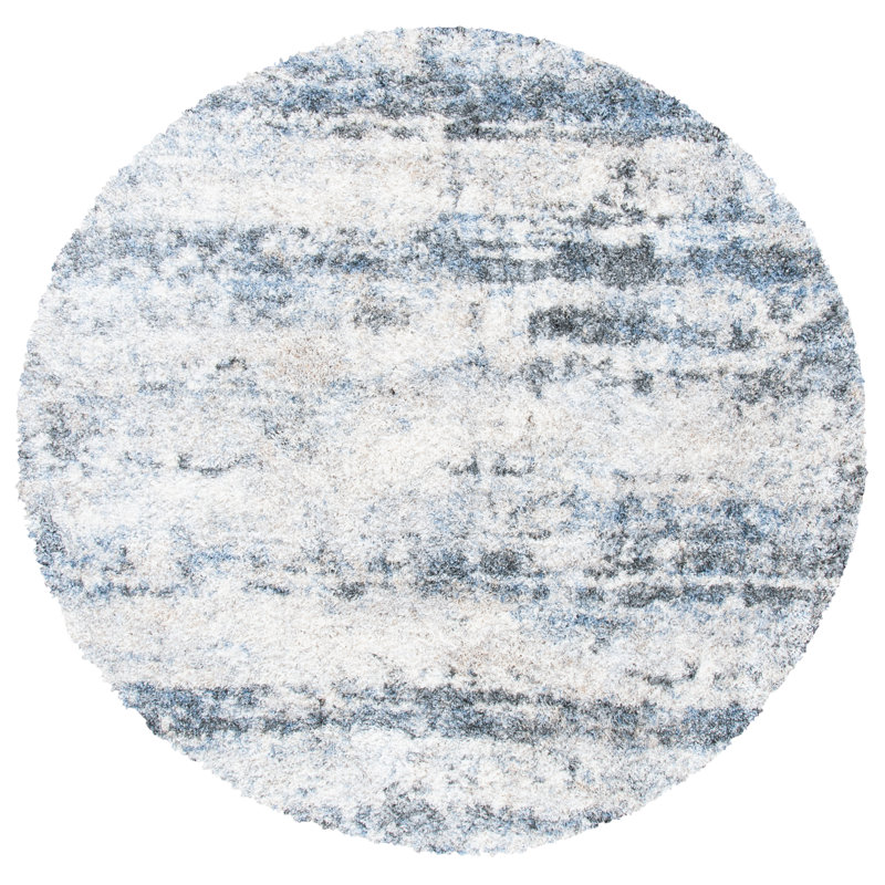 Tapis ivoire / gris / bleu Thiokk, Rond 6 pi 7 po