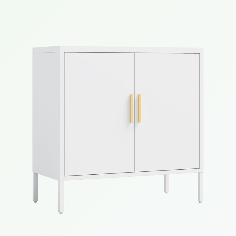 Armoire de rangement à 2 tablettes de 31,5 po de large Jaquira, Blanc