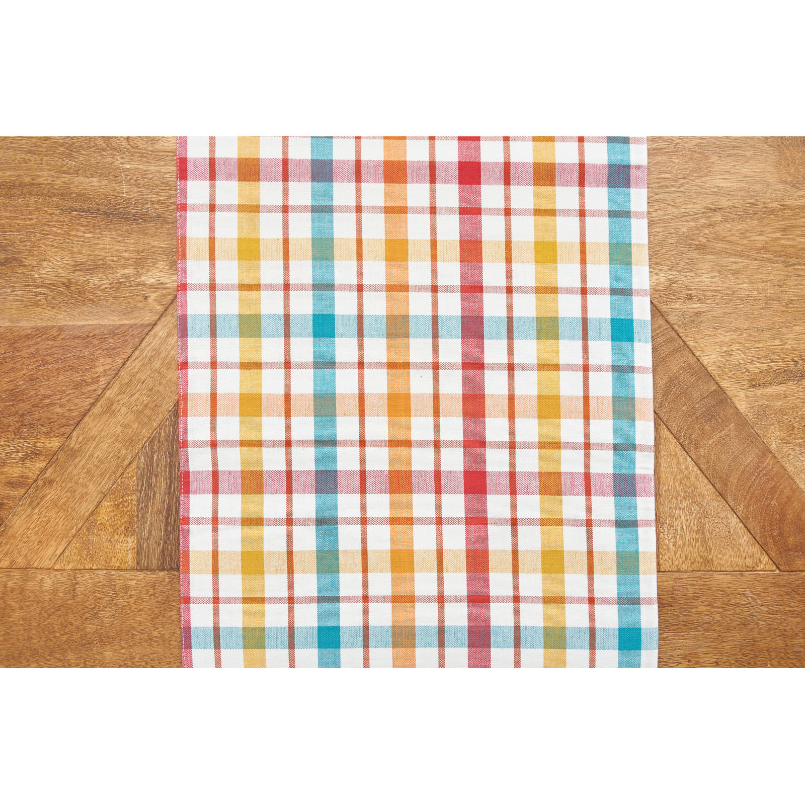 Marcine Plaid Woven Reversible Table Runner