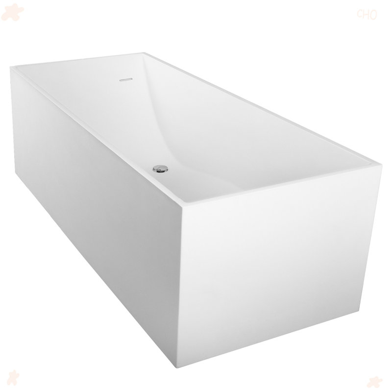 Square Freestanding Solid Surface Bathtub