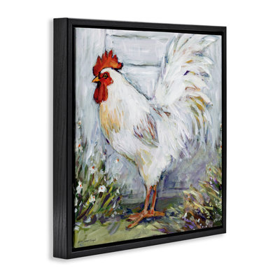 «Rooster in Flower Garden Floater», art mural par Susan Winget