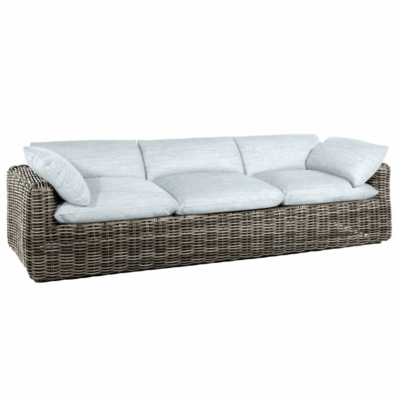Montecito Woven Sofa - Raffia, No Welt, Raffia, Paper Sky