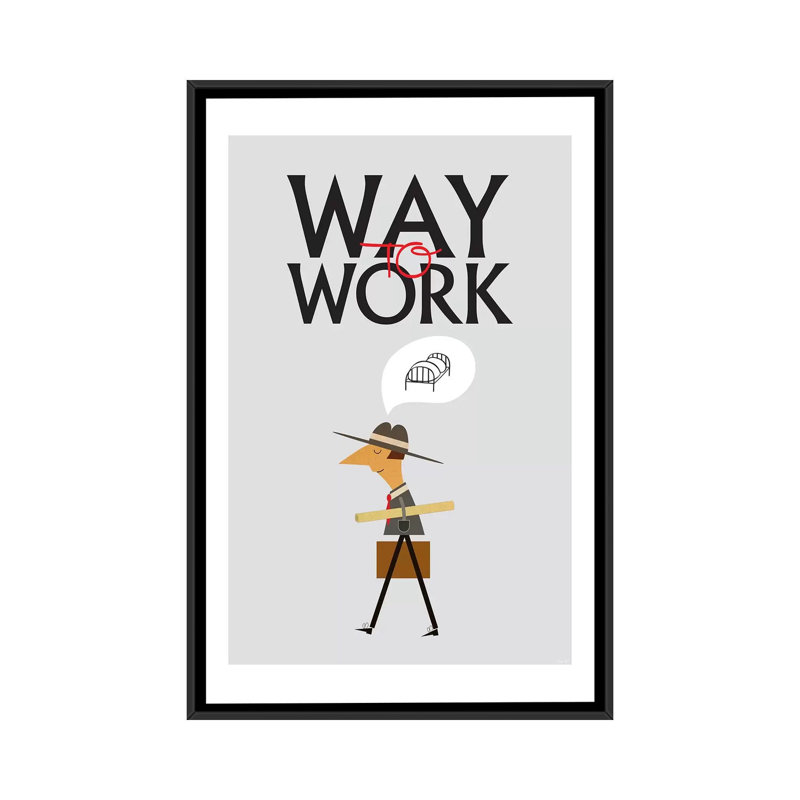 «Way To Work», impression sur toile, H 26 po x l 18 po x P 1,5 po, Toile avec cadre noir, Pas de tapis