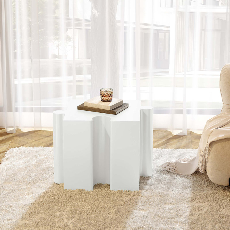 Table d'appoint casse-tête, table modulaire à bord concave modulaire, Blanc