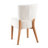 Stackable Dining Chair Set of 4, White Upholstered Dinner Chairs with Oak Color Metal Frame-1265099020-1265099021