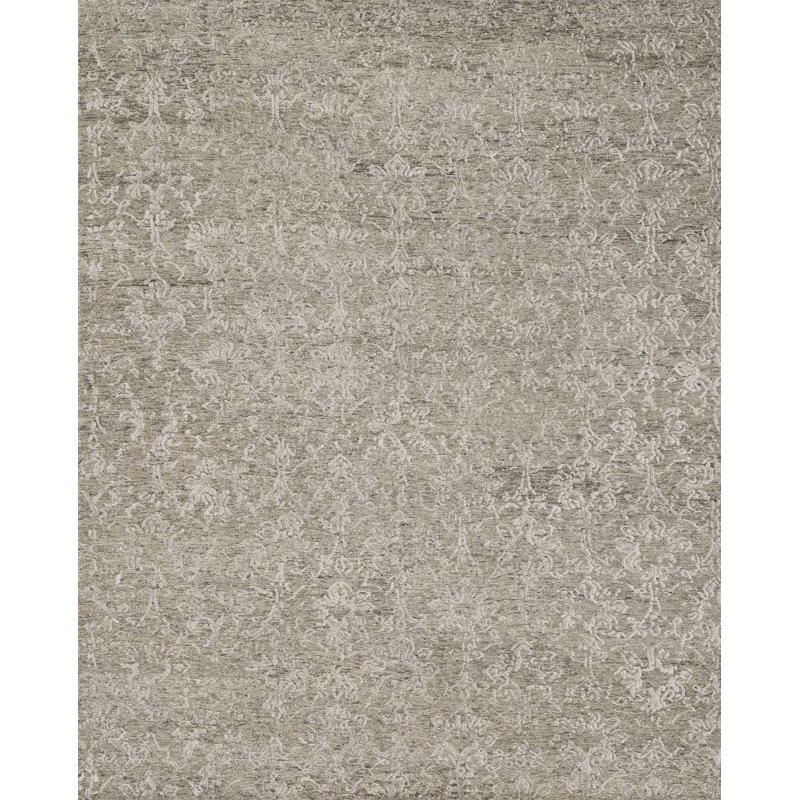 Cyrus Hand Knotted Viscose Damask Indoor Rug, Rectangle 9'6" x 13'6"