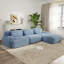 Canapé d'angle modulaire en velours côtelé bleu ciel, 116 po, assises profondes et accoudoirs incurvés-1406415879