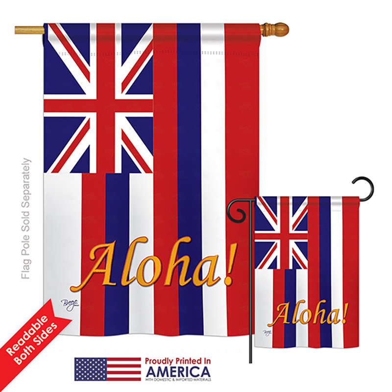 Drapeau de jardin / maison en polyester 2 côtés Breeze Decor Hawaii Aloha