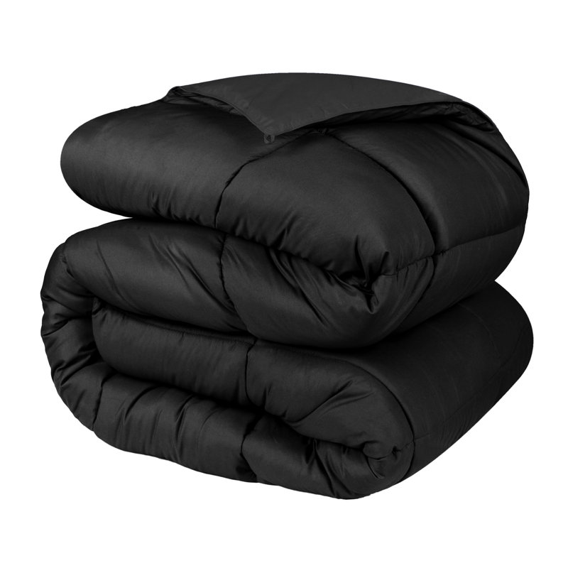 Twin Black Reversible Down Microfiber Comforter