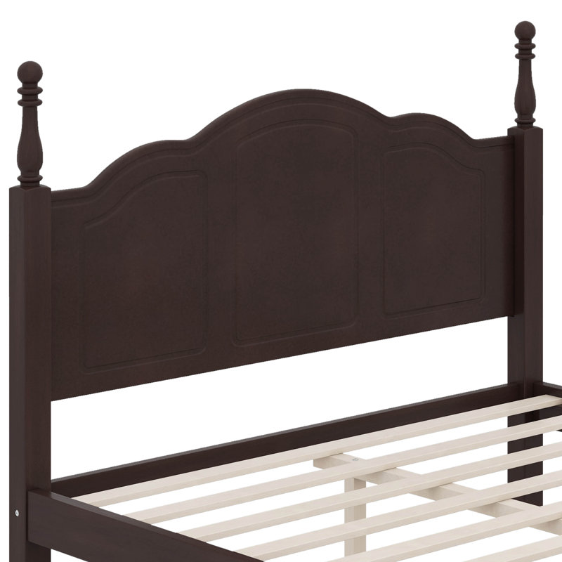 Lit plateforme Wood, Lit double, Noyer foncé