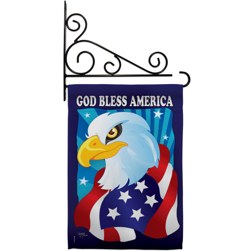 Double Sided 18.5'' H x 13'' W Polyester Independence Day Flag Set