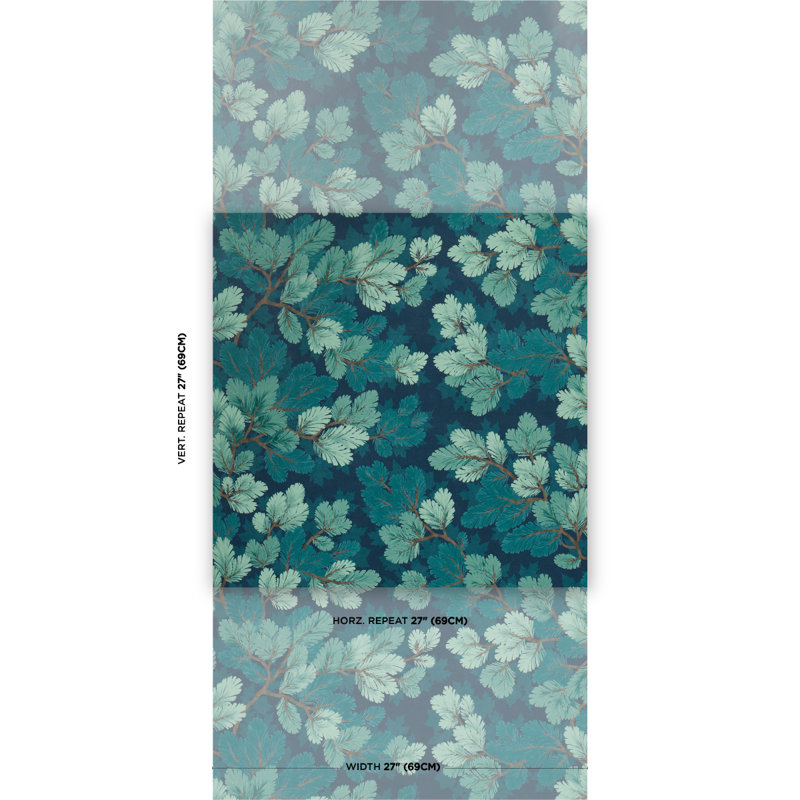 Floral Paper Wallpaper Roll, Midnight