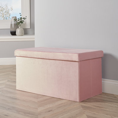 Peachey 76cm Wide Velvet Rectangle Solid Colour Standard Ottoman with Storage