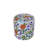 Handmade Embroidered Velvet Upholstered Ottoman, Light Blue-1256959687