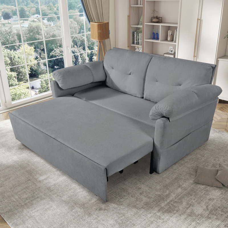 Convertible Pull-Out Sleeper Sofa, Gray