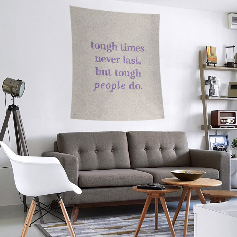 Tapisserie en polyester rigide times, H 60 po x l 51 po, Blanc / Mauve
