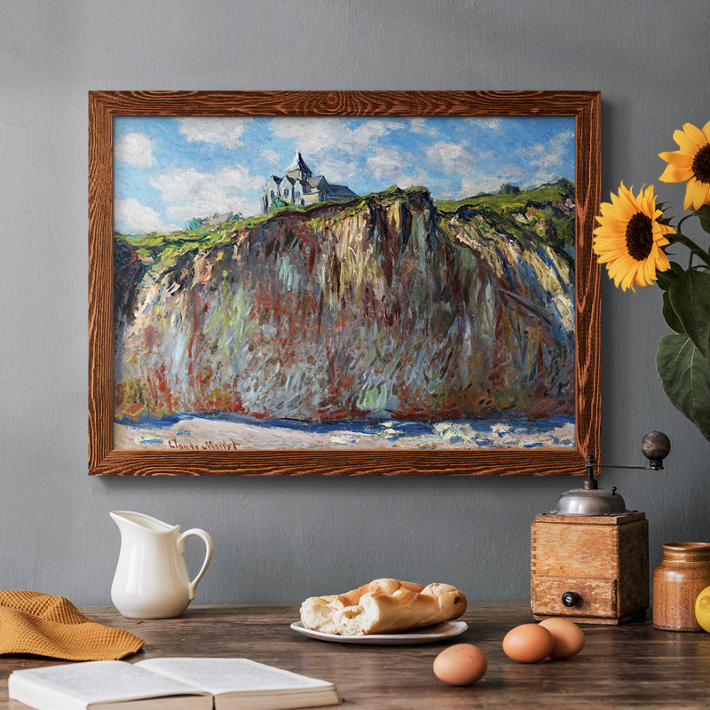 «The Church at Varengeville», 1882 - Reproduction de photo sur toile, Érable, H 18 po x l 26 po x P 1,5 po