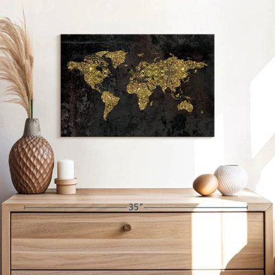 Aliaz Glitzy Gold World Map