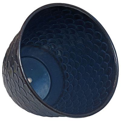 Pot de fleurs extérieur rond en métal 12,5 po x 12,5 po x 10,75 po Ralene - bleu - ensemble de 4