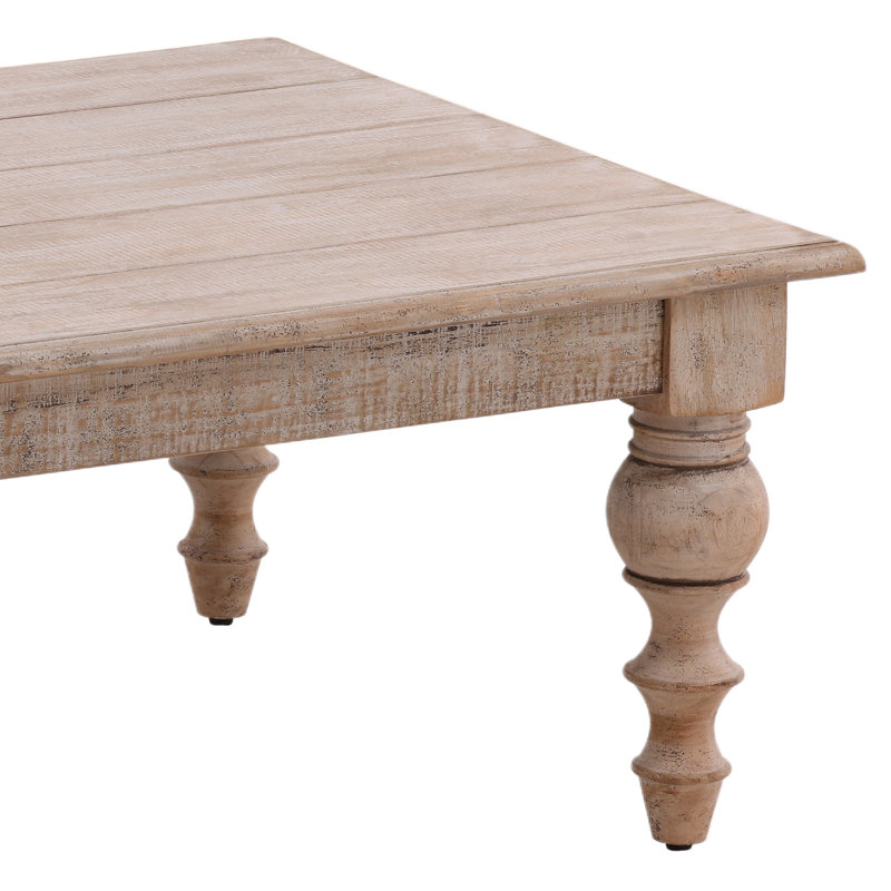 Table basse rectangulaire en pin récupéré Ayala