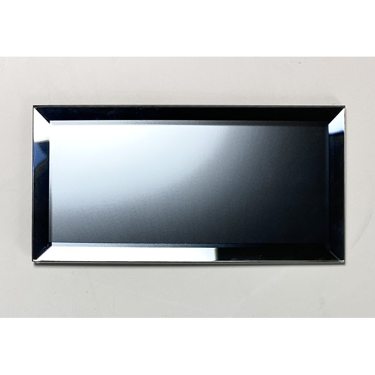 Frosted Reflections 3 in. x 6 in. Matte Glass Mirror Beveled Subway Decorative Kitchen & Bathroom Wall Tile Abolos Color: Graphite