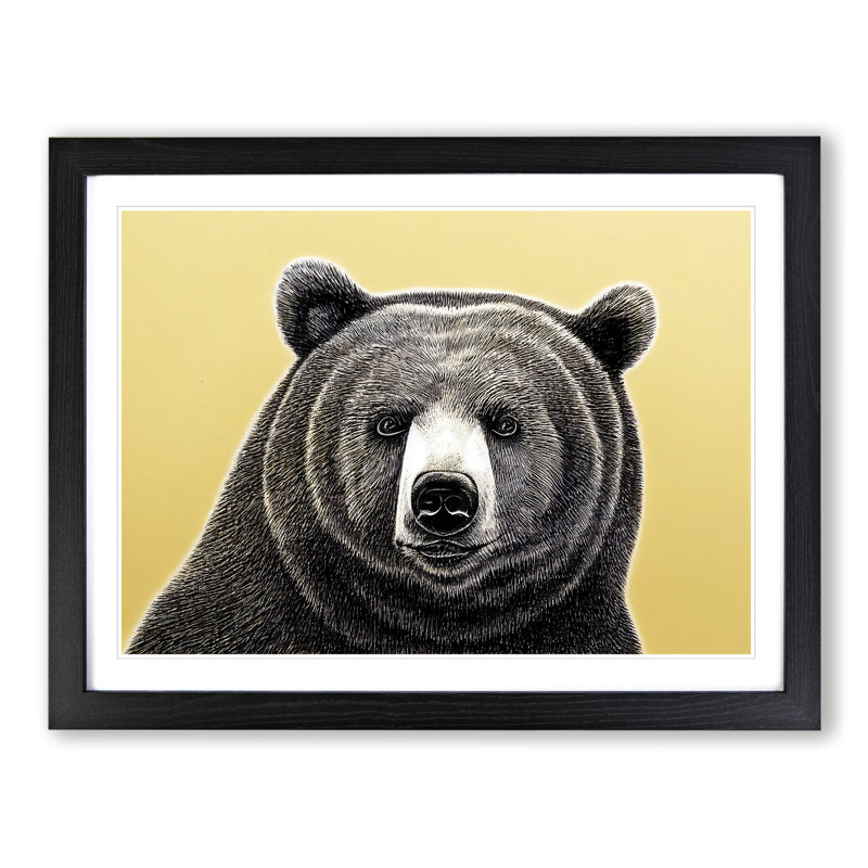The Interesting Bear 1 Piece Single Picture Frame Wall Art, 46cm H x 64cm W, Black