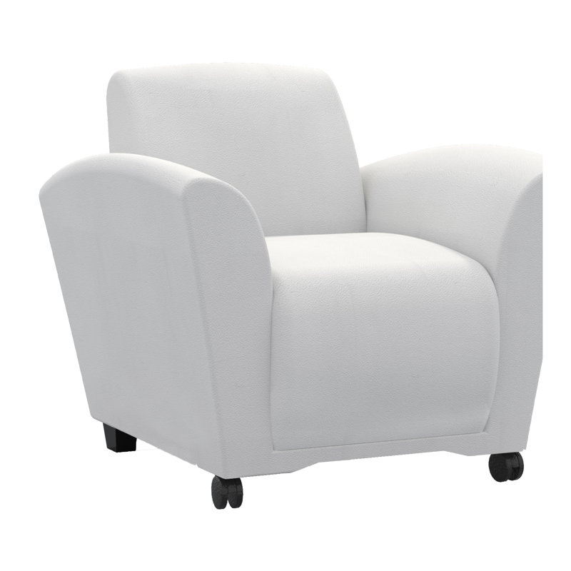 Safco Santa Cruz Mobile Lounge Chair with Tablet - Black Leather Seat - Black Leather Back - Four-legged Base - Armrest - 1 Each Safco Santa Cruz Mobile Lounge Chair with Tablet - Black Leather Seat - Black Leather Back - Four-legged Base - Armrest - 1 Each