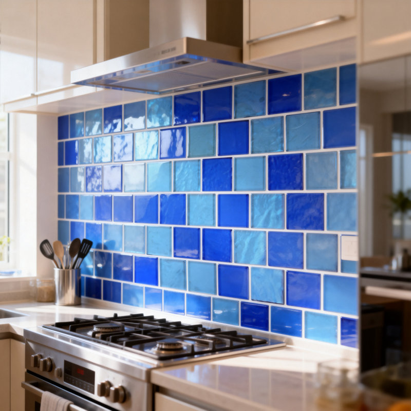 Landscape 2 in. x 2 in. Translucent Glass Plastic Face Mounted Brick Mosaic Designer Pool Tile