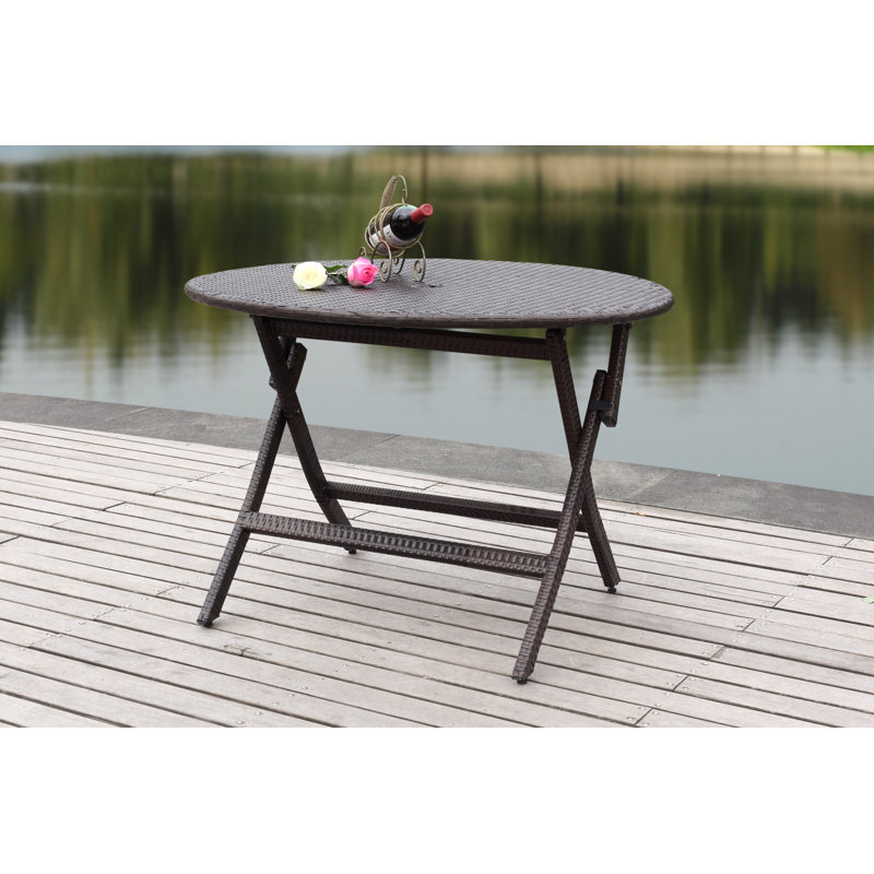Beric Round Yes Outdoor Dining Table Yes , 40.9 " W 40.9 " D, Brown