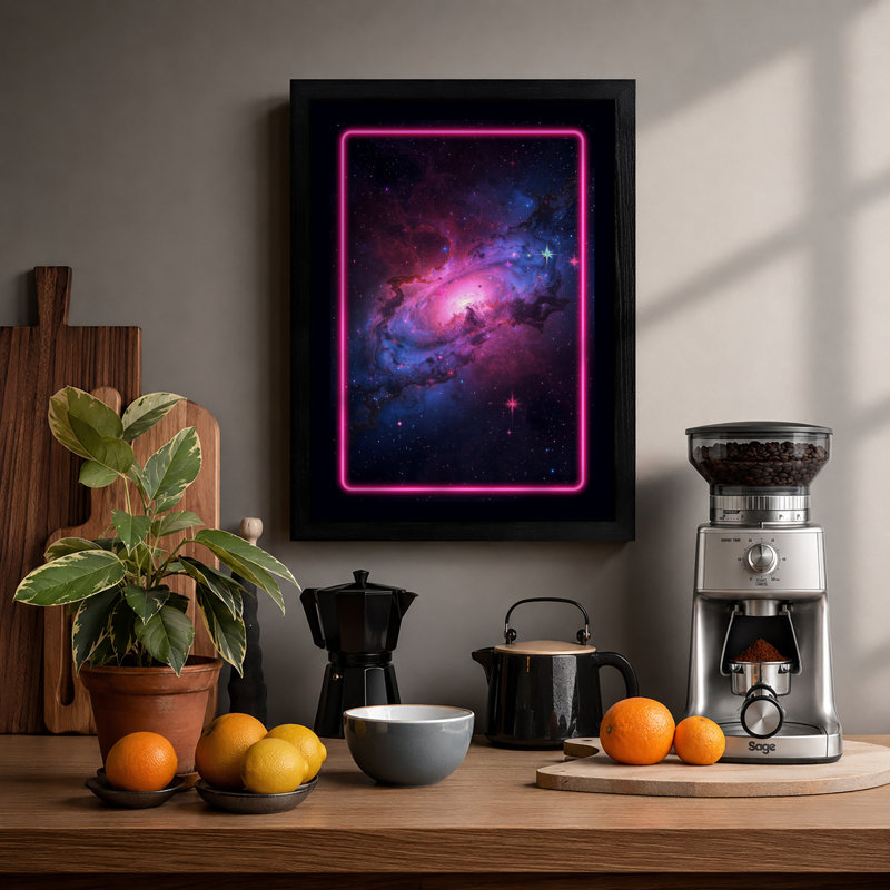 Cosmic Spiral Modern - Print, Black, A4 - 29.7 x 21.0 cm