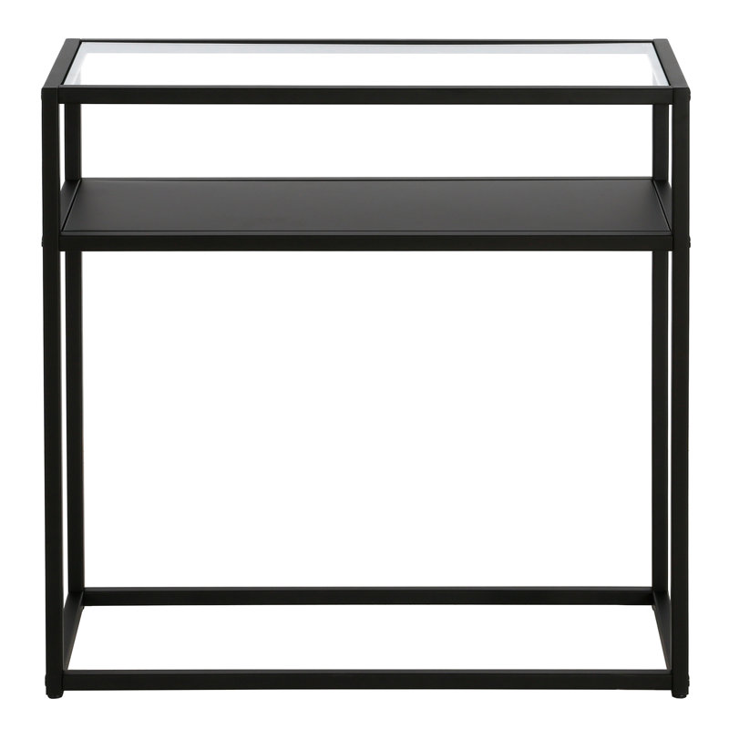 Ada Blackened Bronze Metal & Glass Rectangular Side Table