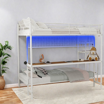 Multifunctional Beds, Metal Full Over Twin Loft, Modern Home Dorm