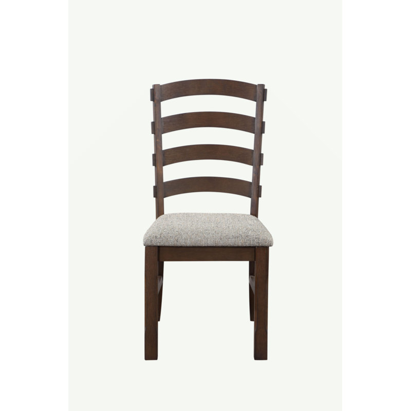 Ensemble de 2 chaises d'appoint en tissu gris, brun rustique et chêne