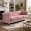 Canapé Chesterfield en velours rose, 215 cm, salon
