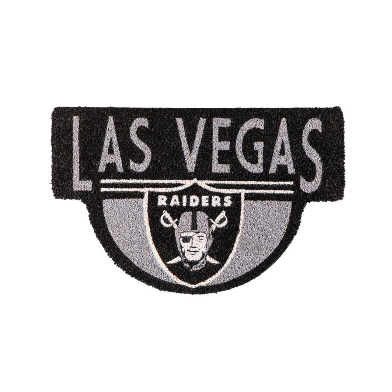 NFL Shaped Coir Outdoor Welcome Mat, Las Vegas Raiders