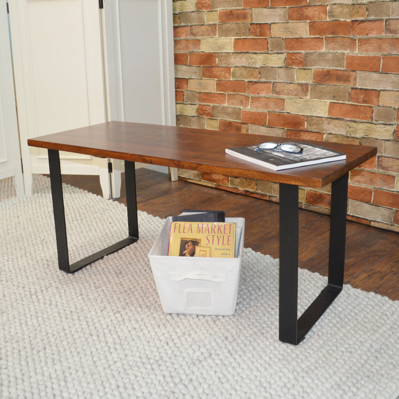 Banc moderne brun de 40 po avec structure en métal robuste