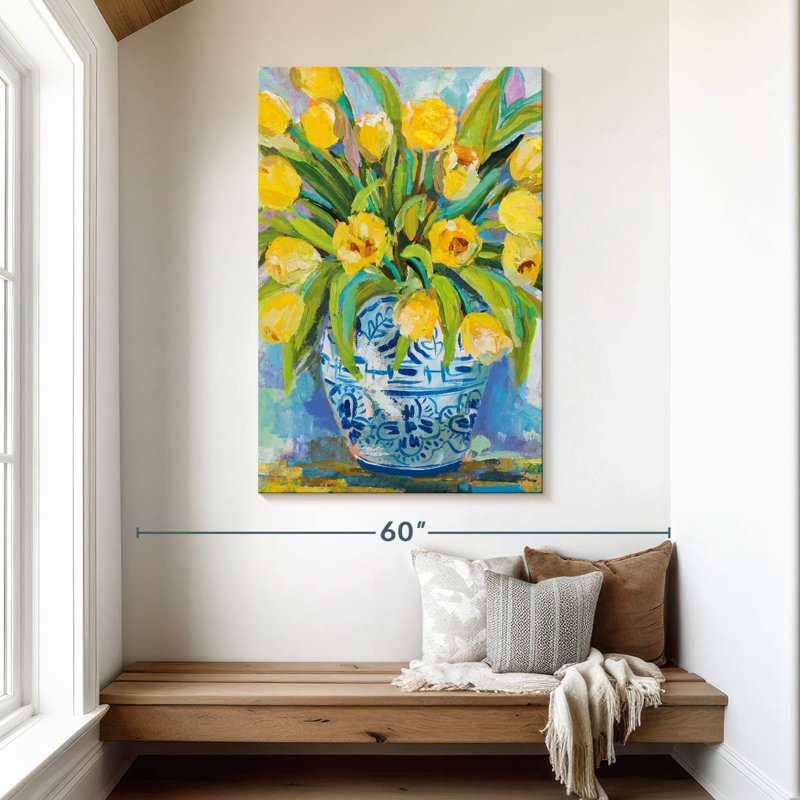 Harnek Ginger Jar Tulips, 48" H x 32" W