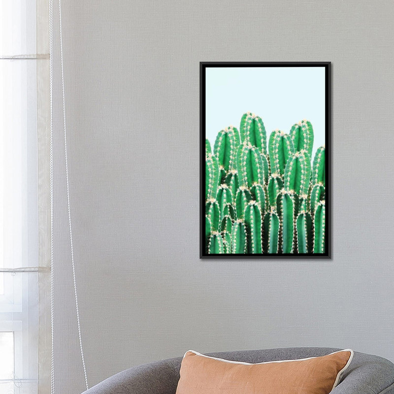 «Kaktos», impression sur toile, H 26 po x l 18 po x P 1,5 po, Toile avec cadre flottant noir, Pas de tapis
