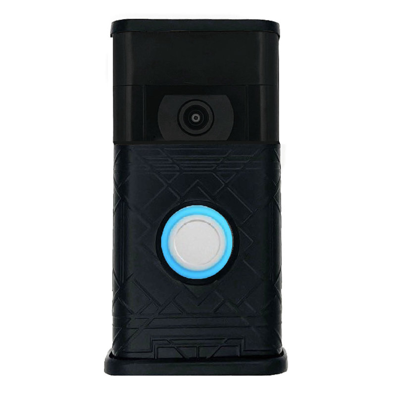 Housse de sonnette vidéo Art Deco (compatible avec Ring 2nd Gen), Noir mat
