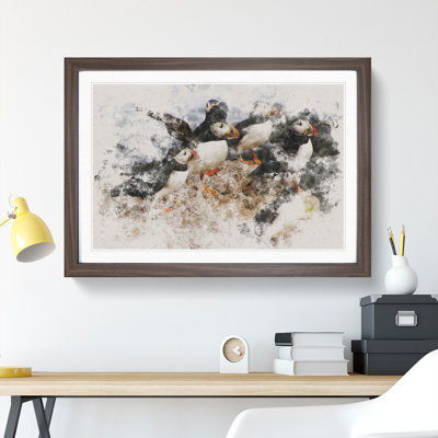 Atlantic Puffin Birds Vol.3 Watercolour - Picture Frame Graphic Art